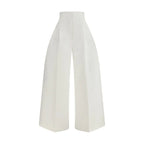 Jacquemus White Cotton Cropped Pants - Zeiniez