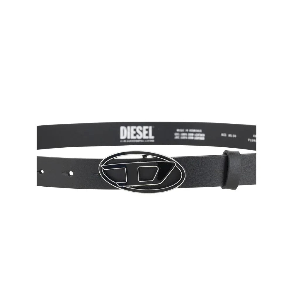 Diesel Black Calf Leather Bos Taurus Regular Belt - Zeiniez