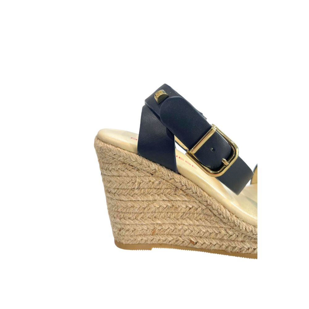 Borbonese Blue Leather Women's Platform Sandal