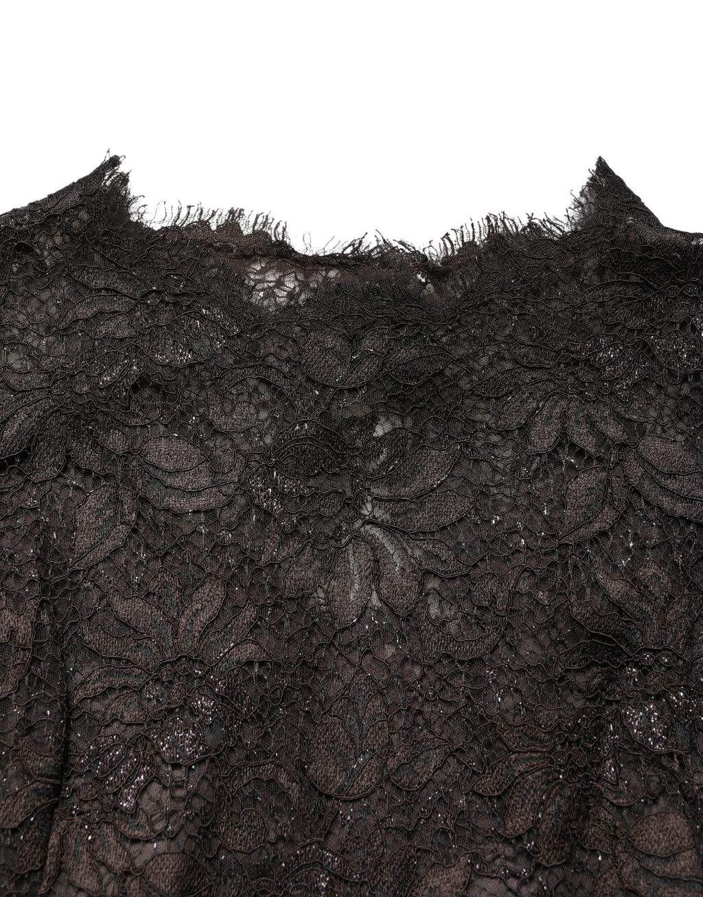 Dolce & Gabbana Black Floral Lace Sheath Long Maxi Dress