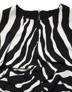 Dolce & Gabbana Black White Zebra Cady Calf Length Dress