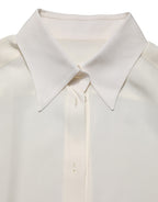 Dolce & Gabbana Off White Collared Long Sleeves Blouse Top