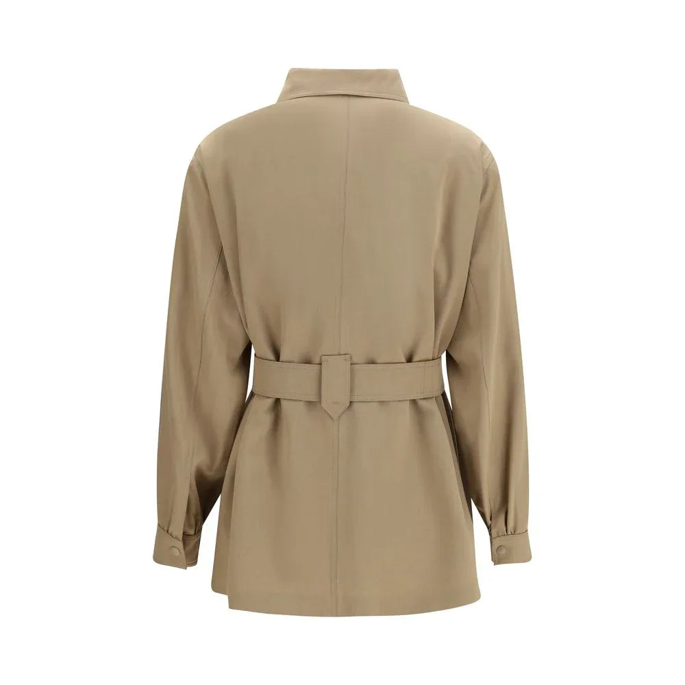 Max Mara Brown Fleece Wool Coat - Zeiniez