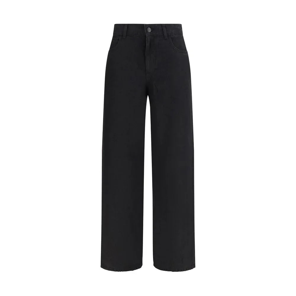 The Row Black Linen Jeans Denim - Zeiniez