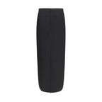 The Row Black Wool Long Skirt
