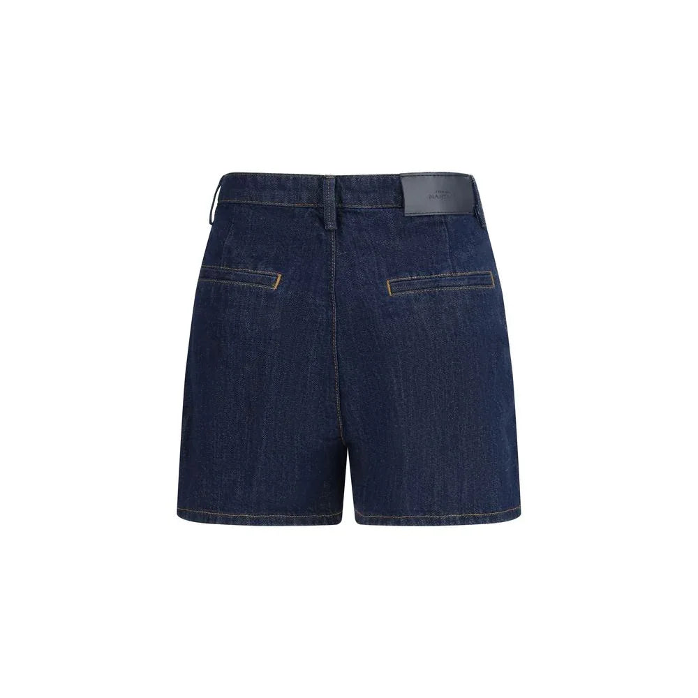 7FOR Blue Cotton Bermuda Shorts - Zeiniez