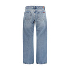 7FOR Blue Cotton Straight-Leg Jeans - Zeiniez