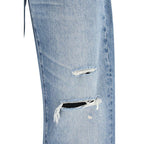 7FOR Blue Cotton Straight-Leg Jeans - Zeiniez