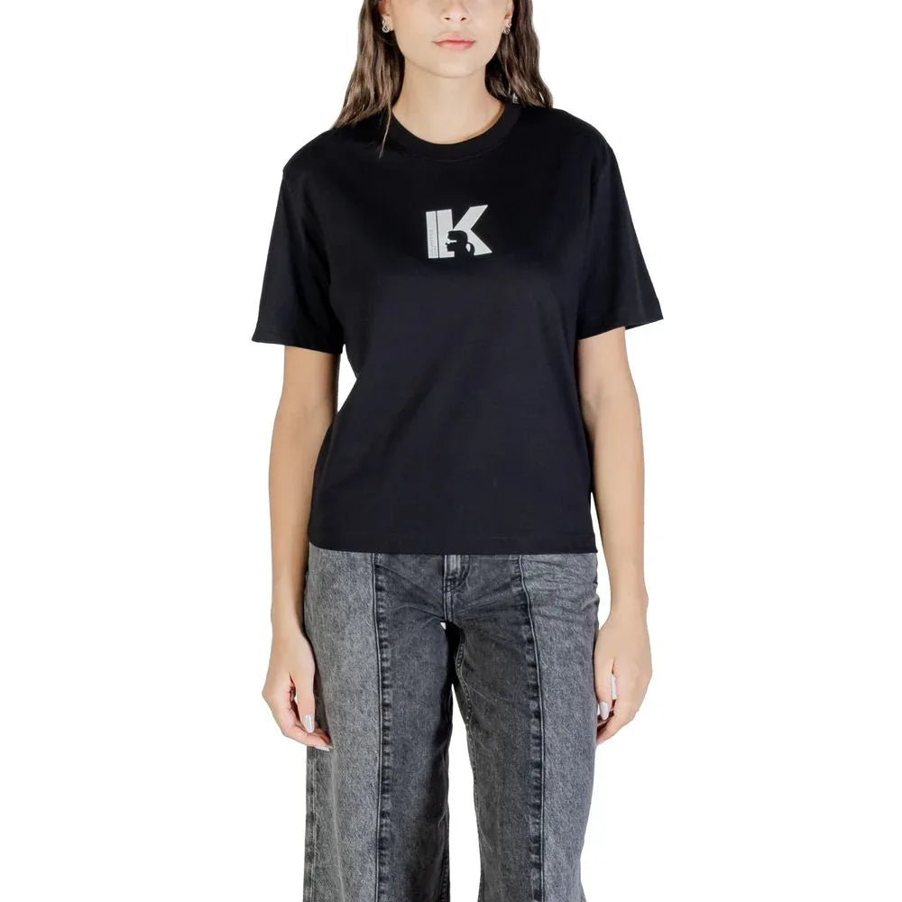 Karl Lagerfeld Black Cotton T-Shirt - Zeiniez