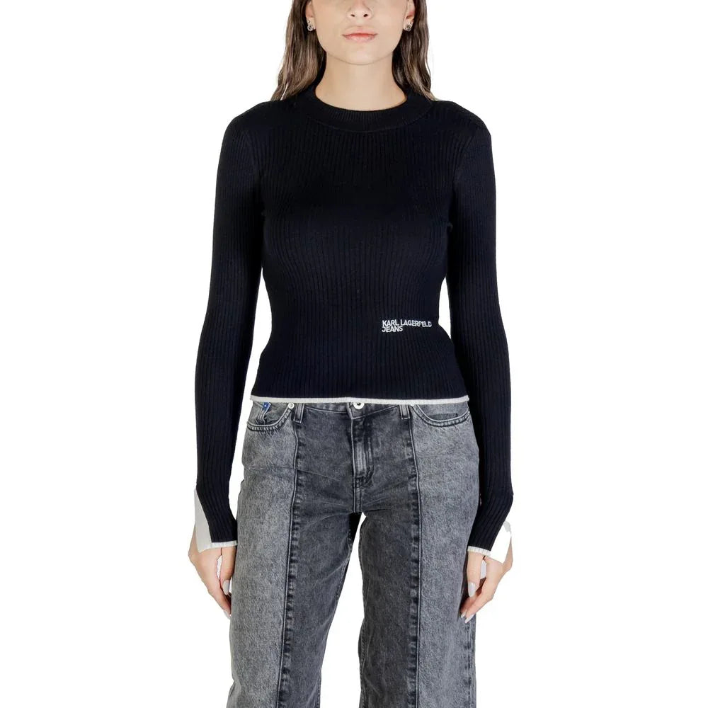 Karl Lagerfeld Black Viscose Sweatshirt - Zeiniez