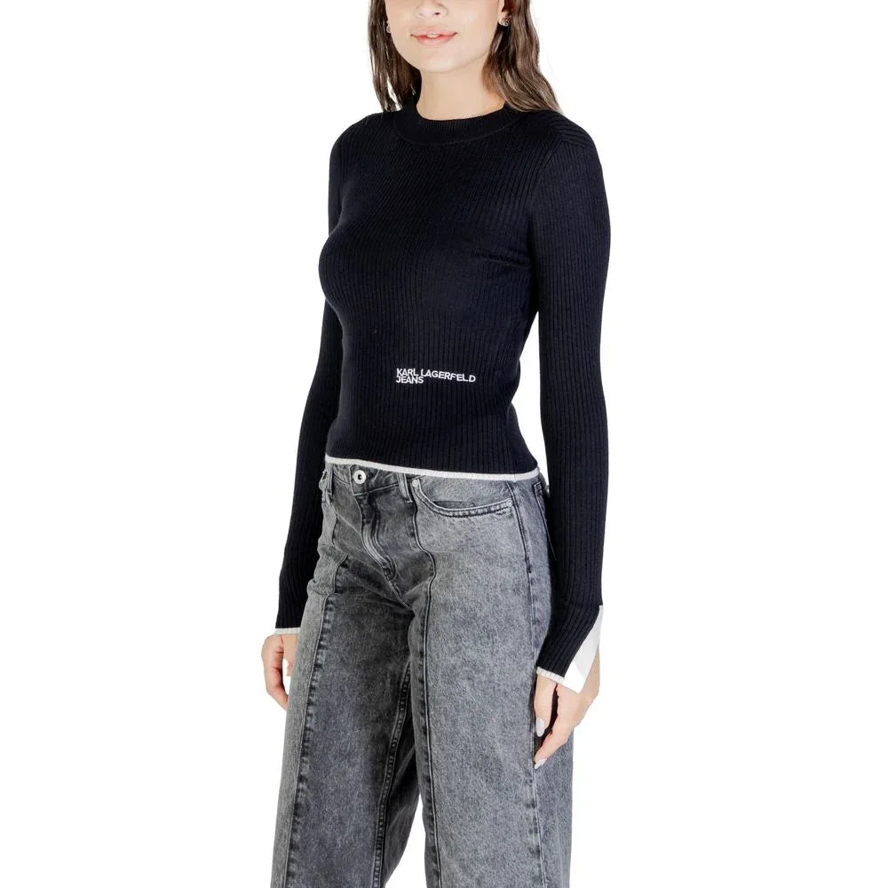 Karl Lagerfeld Black Viscose Sweatshirt - Zeiniez