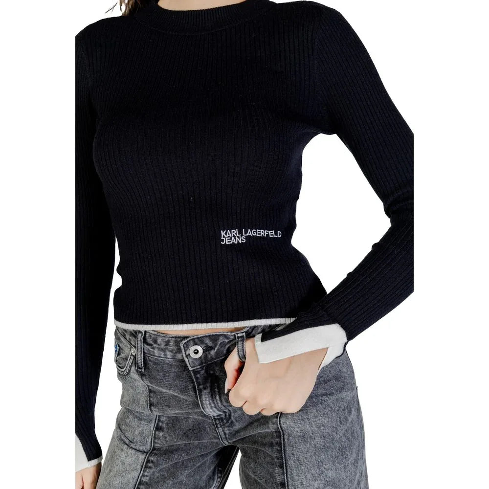 Karl Lagerfeld Black Viscose Sweatshirt - Zeiniez