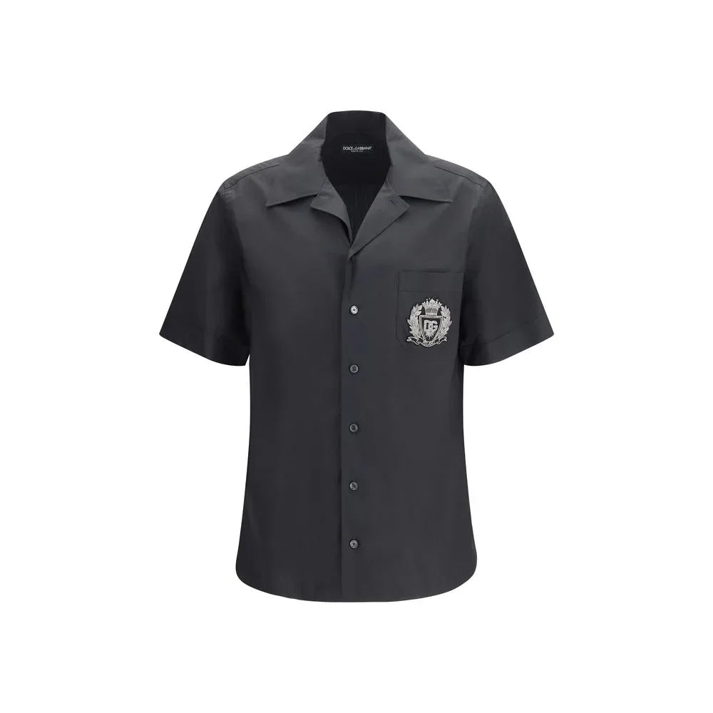 Dolce & Gabbana Black Cotton Shortsleeve Shirt - Zeiniez