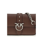 PINKO Brown Calf Leather Bos Taurus Shoulder Bag