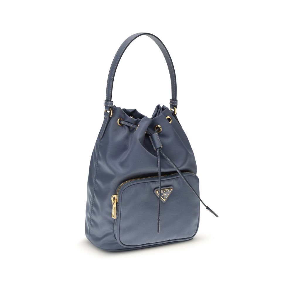 Prada Blue Recycled Polyamide Backet Bag