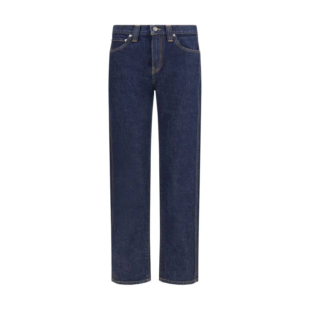 Khaite Blue Cotton Straight-Leg Jeans - Zeiniez