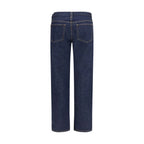 Khaite Blue Cotton Straight-Leg Jeans - Zeiniez