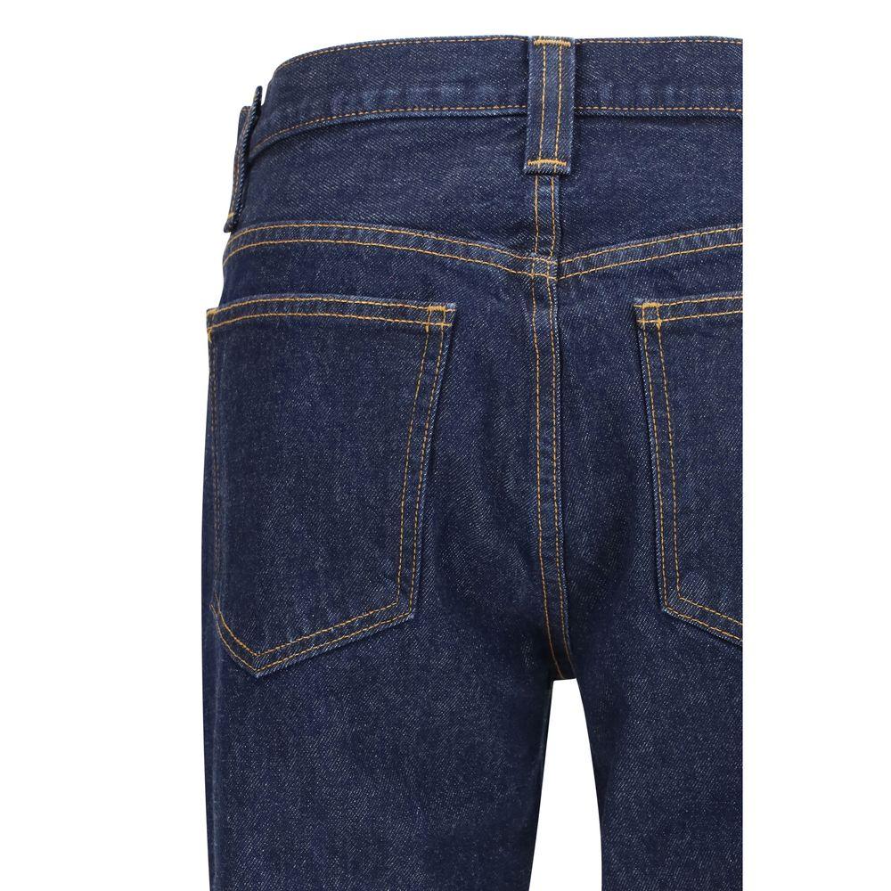 Khaite Blue Cotton Straight-Leg Jeans - Zeiniez