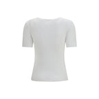 Ganni White Cotton T-Shirt - Zeiniez