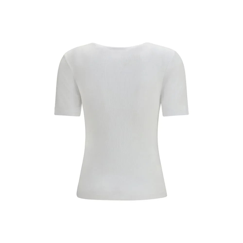 Ganni White Cotton T-Shirt - Zeiniez
