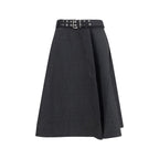 Ganni Gray Recycled Polyester Long Skirt