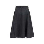 Ganni Gray Recycled Polyester Long Skirt