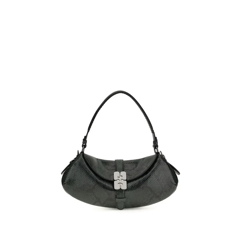 Ganni Blue Recycled Leather Shoulder Bag - Zeiniez