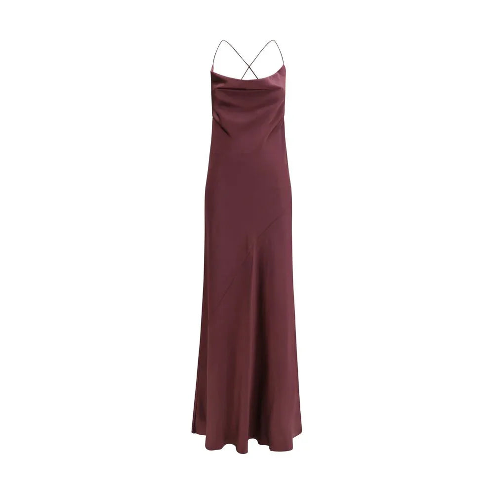 PINKO Bordeaux Marabou Casual Dress - Zeiniez