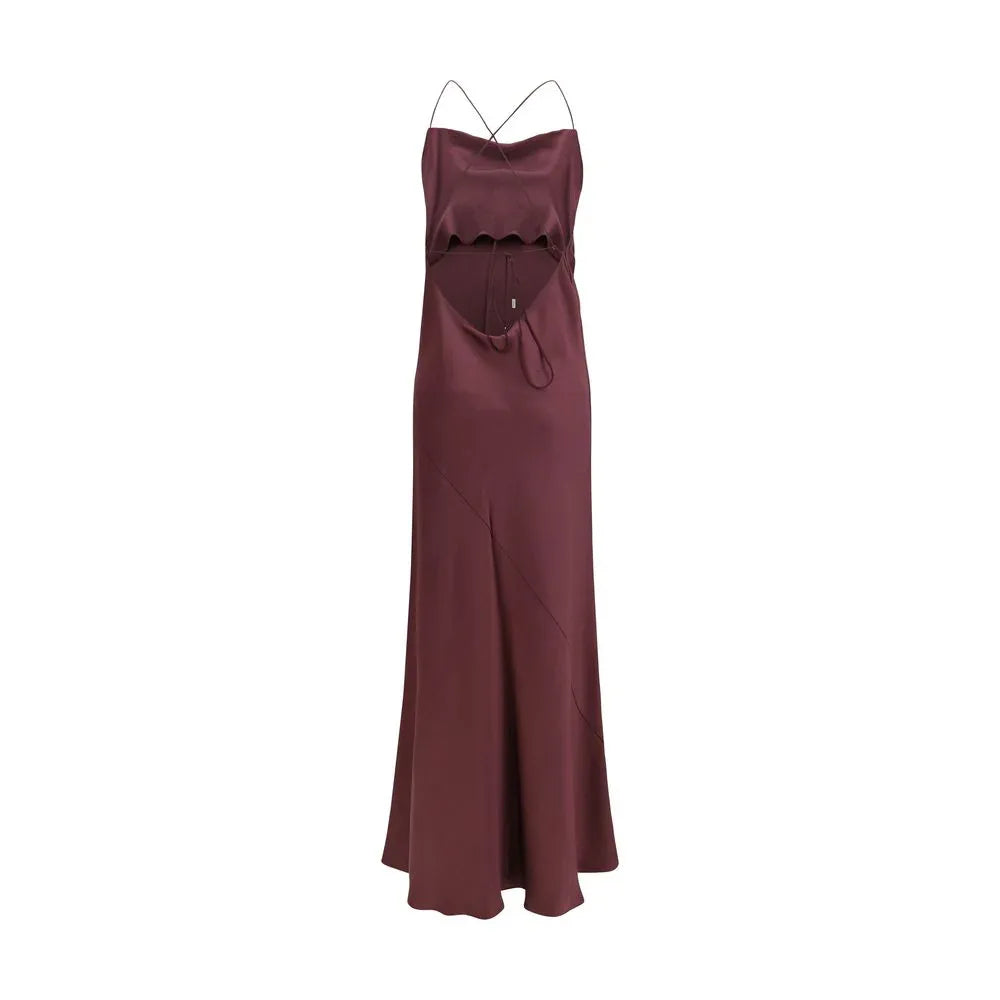 PINKO Bordeaux Marabou Casual Dress - Zeiniez