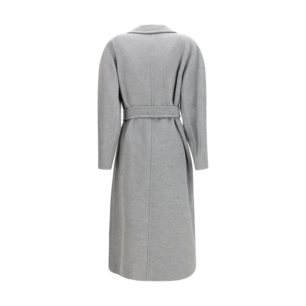 Max Mara Gray Fleece Wool Coat