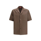Gucci Brown Linen Shortsleeve Shirt