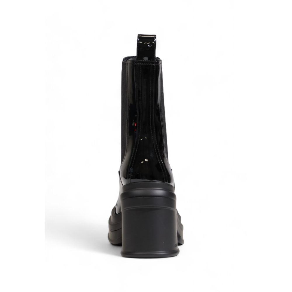 Armani Exchange Black Polyester Ankle Boots