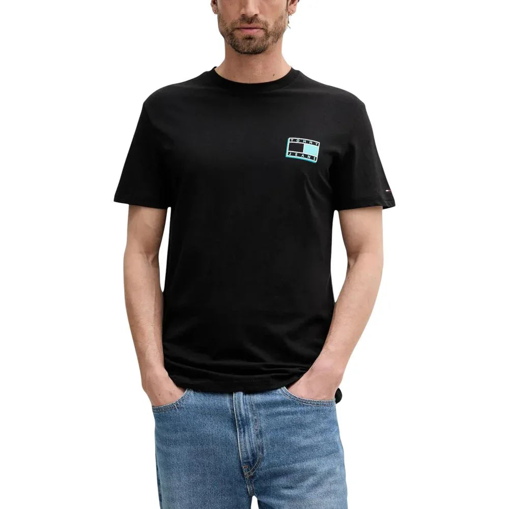 Tommy Hilfiger Jeans Black Recycled Cotton T-Shirt - Zeiniez
