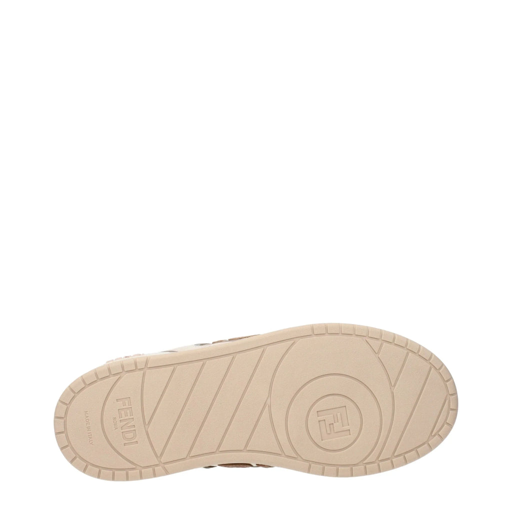 Fendi Beige Leather Low Top Sneakers - Zeiniez