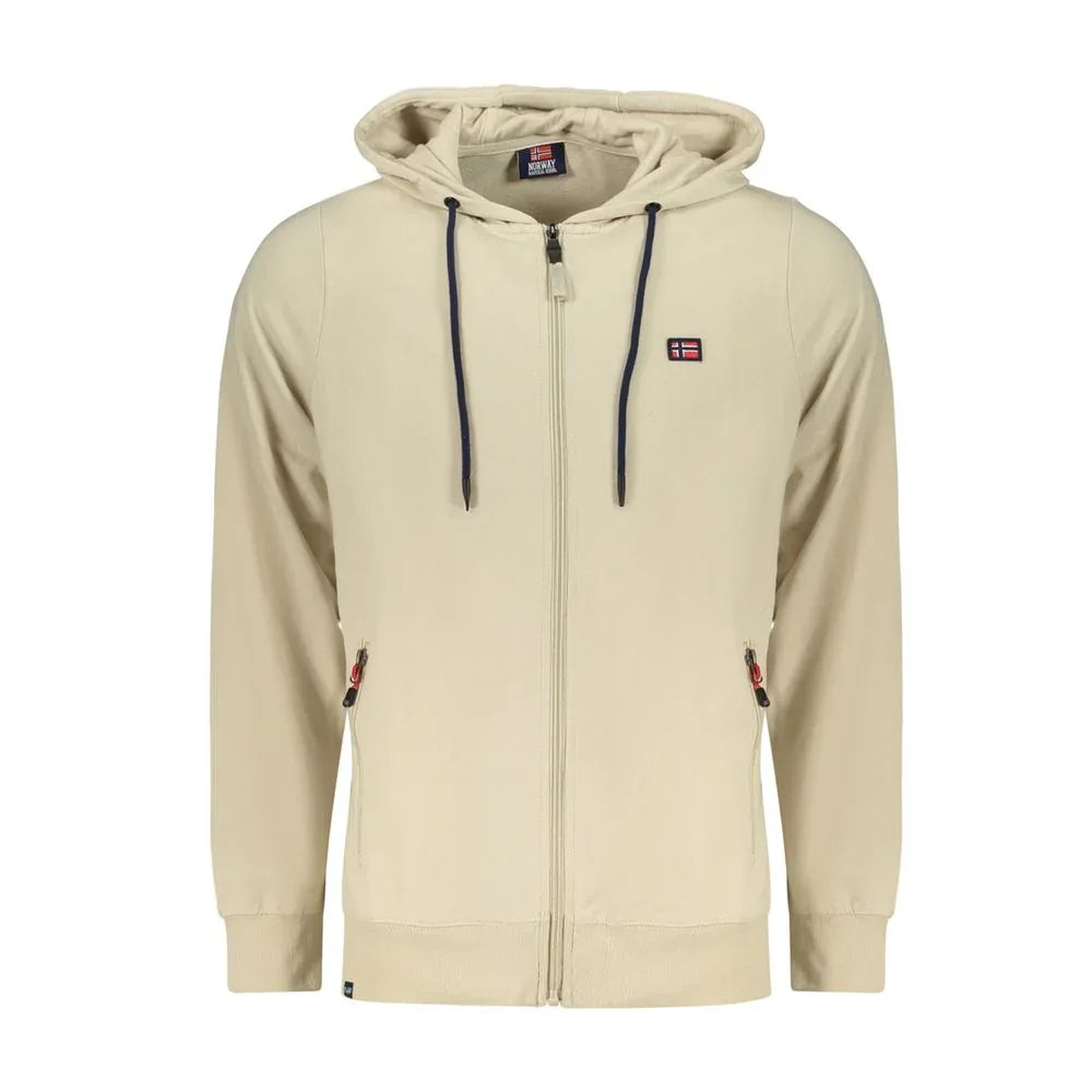 Norway 1963 Beige Cotton Men's Hooded Sweatshirt