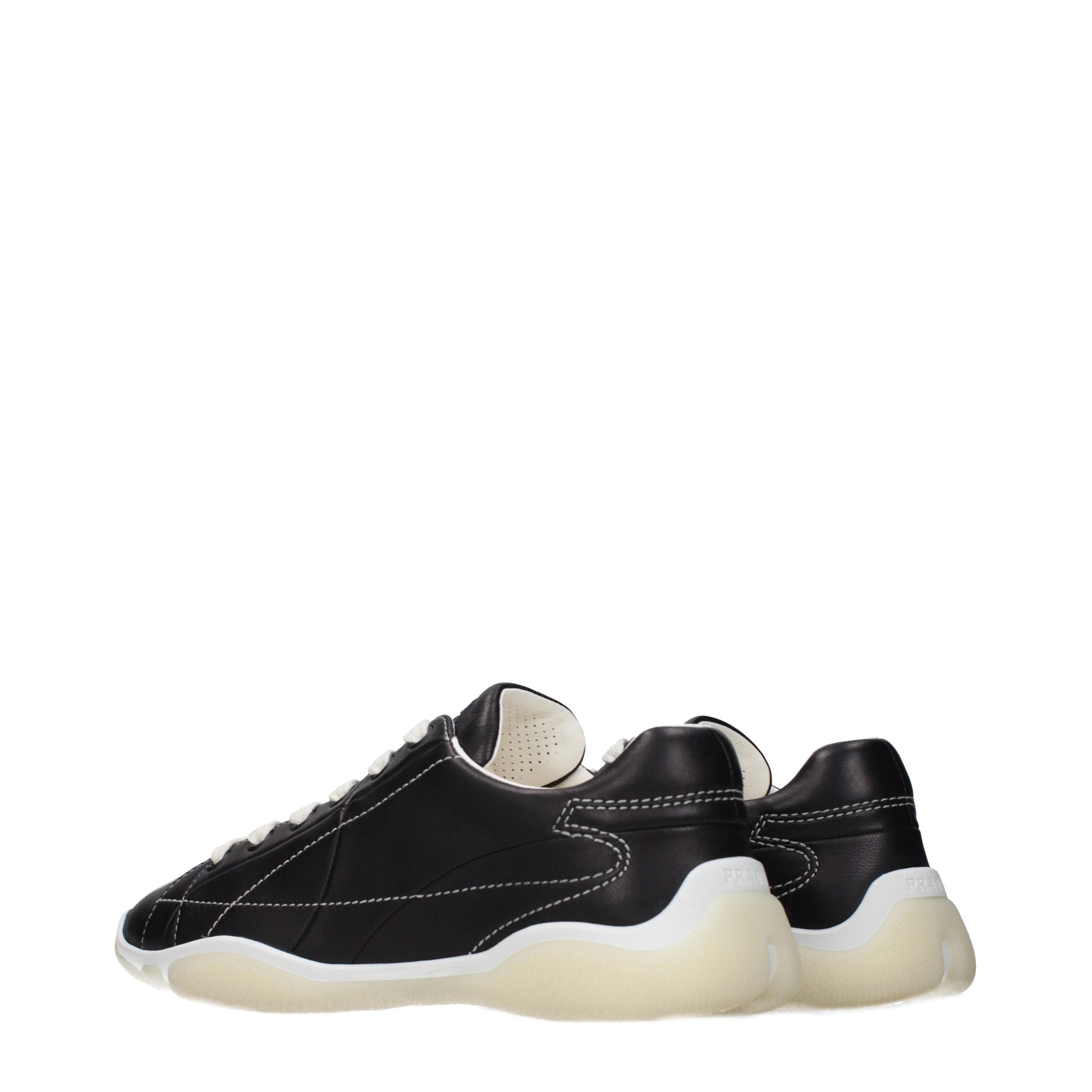 Prada Black Leather Sneakers