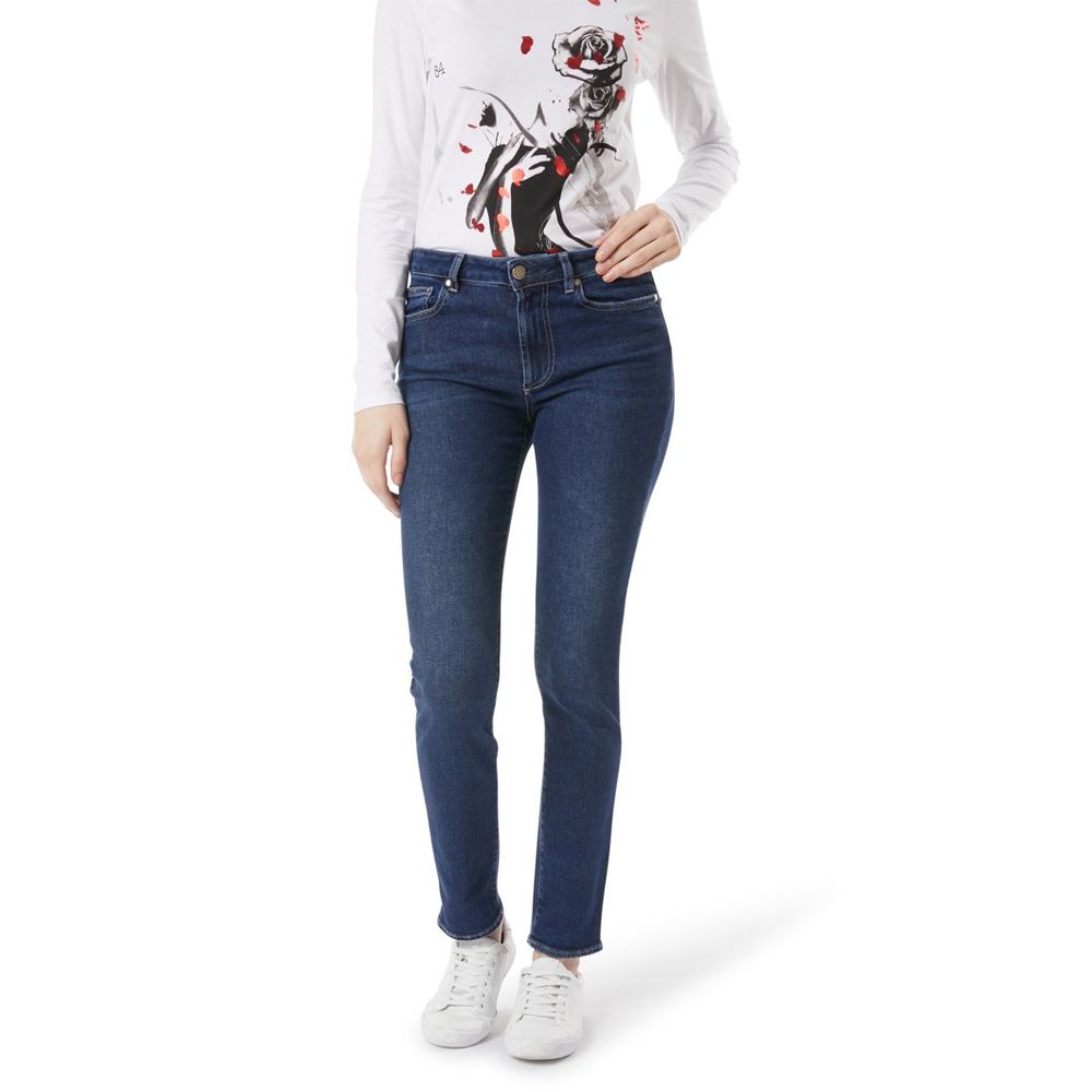 Gas Blue Cotton Slim Fit Jeans