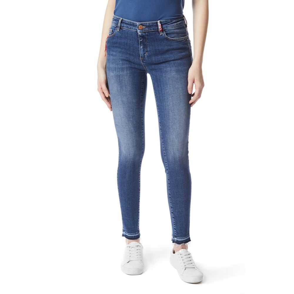 Gas Blue Cotton Skinny Jeans