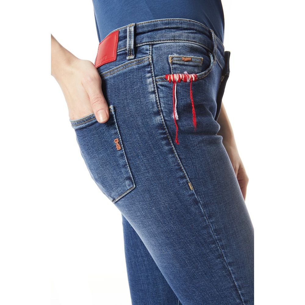 Gas Blue Cotton Skinny Jeans