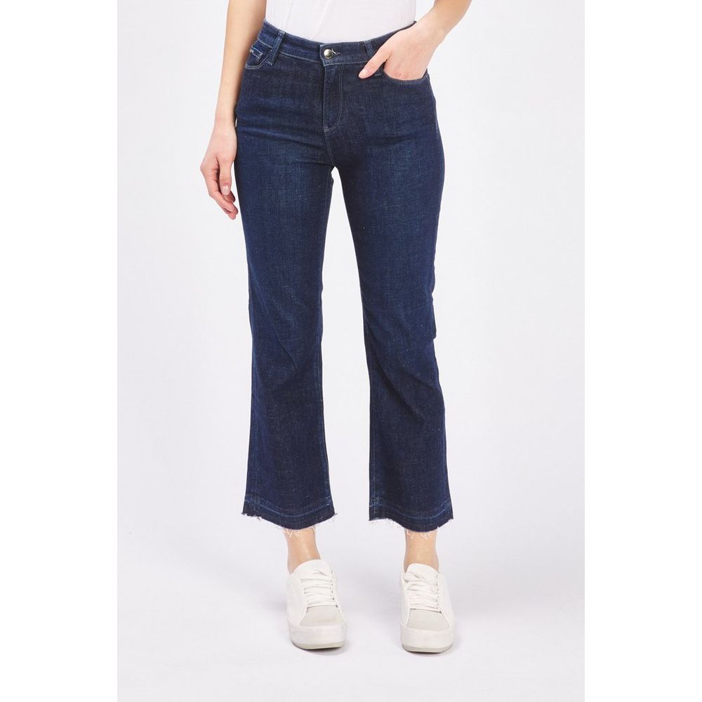 Gas Blue Cotton Flared Jeans