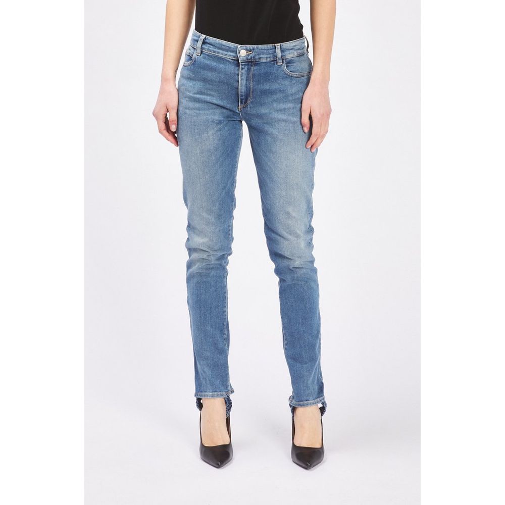 Gas Blue Cotton Slim Fit Jeans