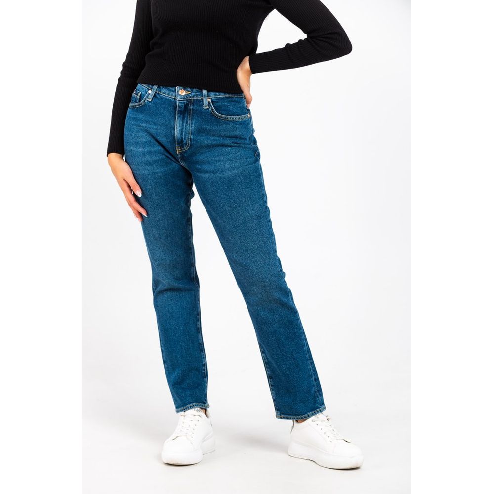 Gas Blue Cotton Slim Fit Jeans