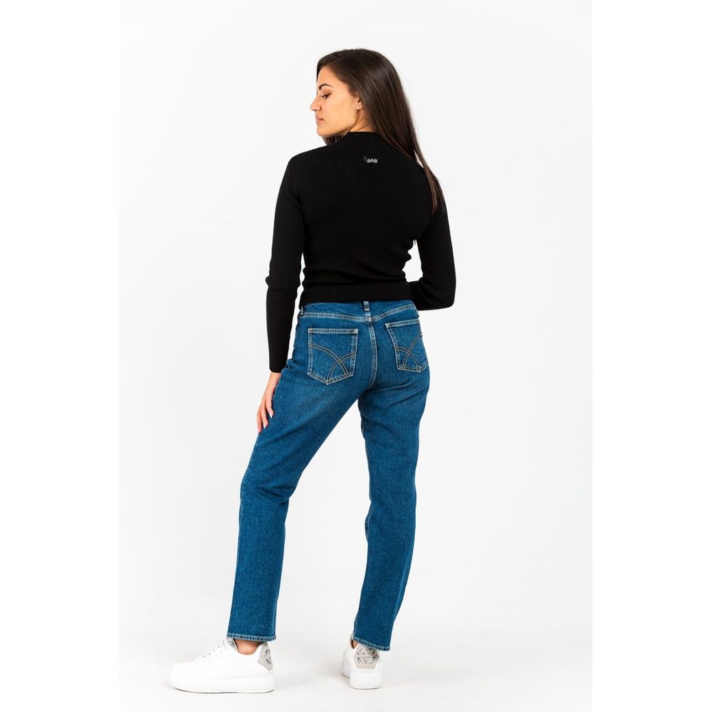 Gas Blue Cotton Slim Fit Jeans