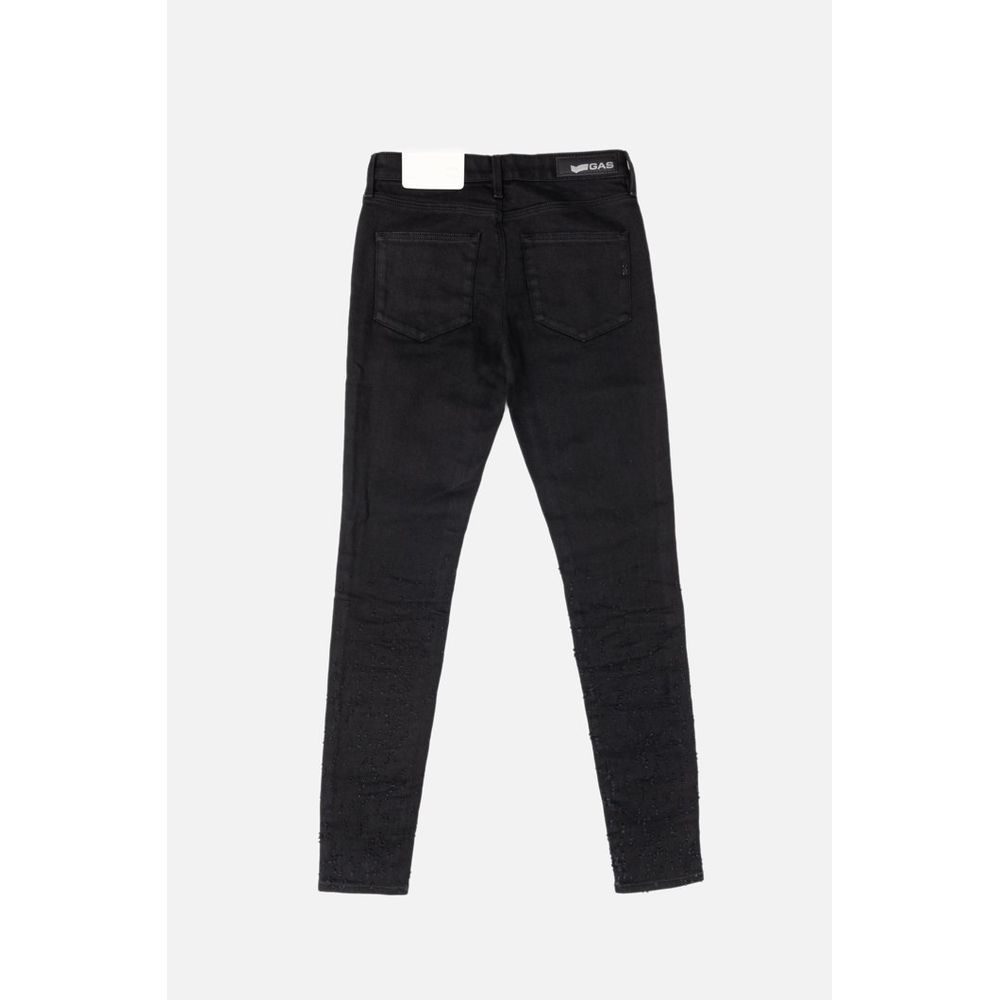 Gas Black Cotton Skinny Jeans