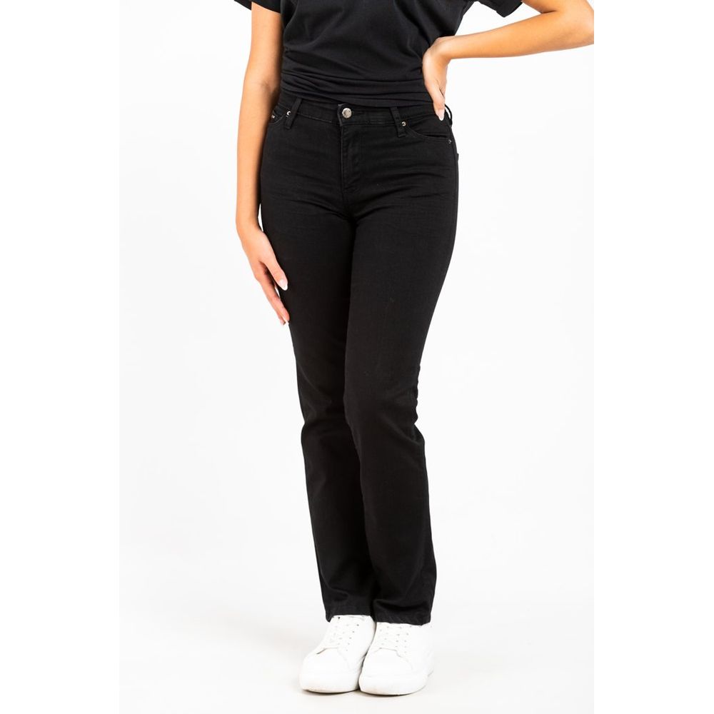 Gas Black Cotton Straight-Leg Jeans
