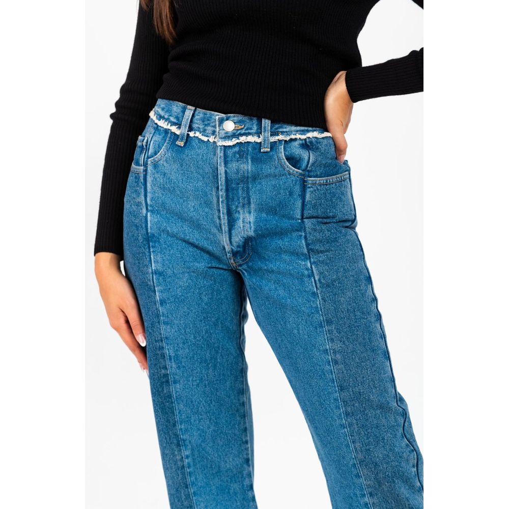 Gas Blue Cotton Straight-Leg Jeans