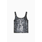 Patrizia Pepe Gold Nylon Tank Tops