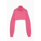 Patrizia Pepe Red Marabou Turtleneck