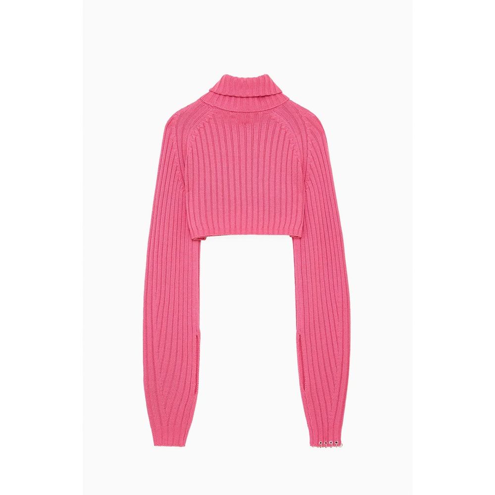 Patrizia Pepe Red Marabou Turtleneck