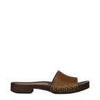 Miu Miu Brown Leather Slippers - Zeiniez